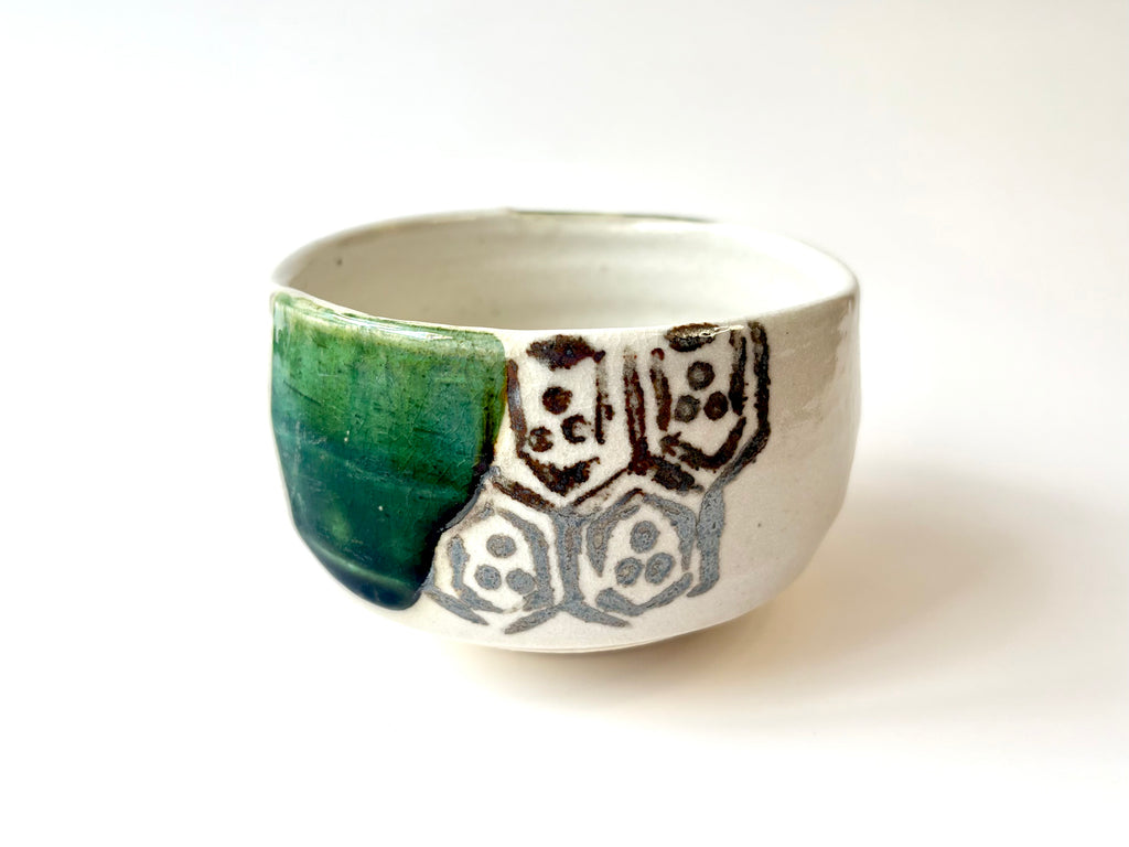 ORIBE KAKE Matcha Bowl | 織部掛抹茶碗