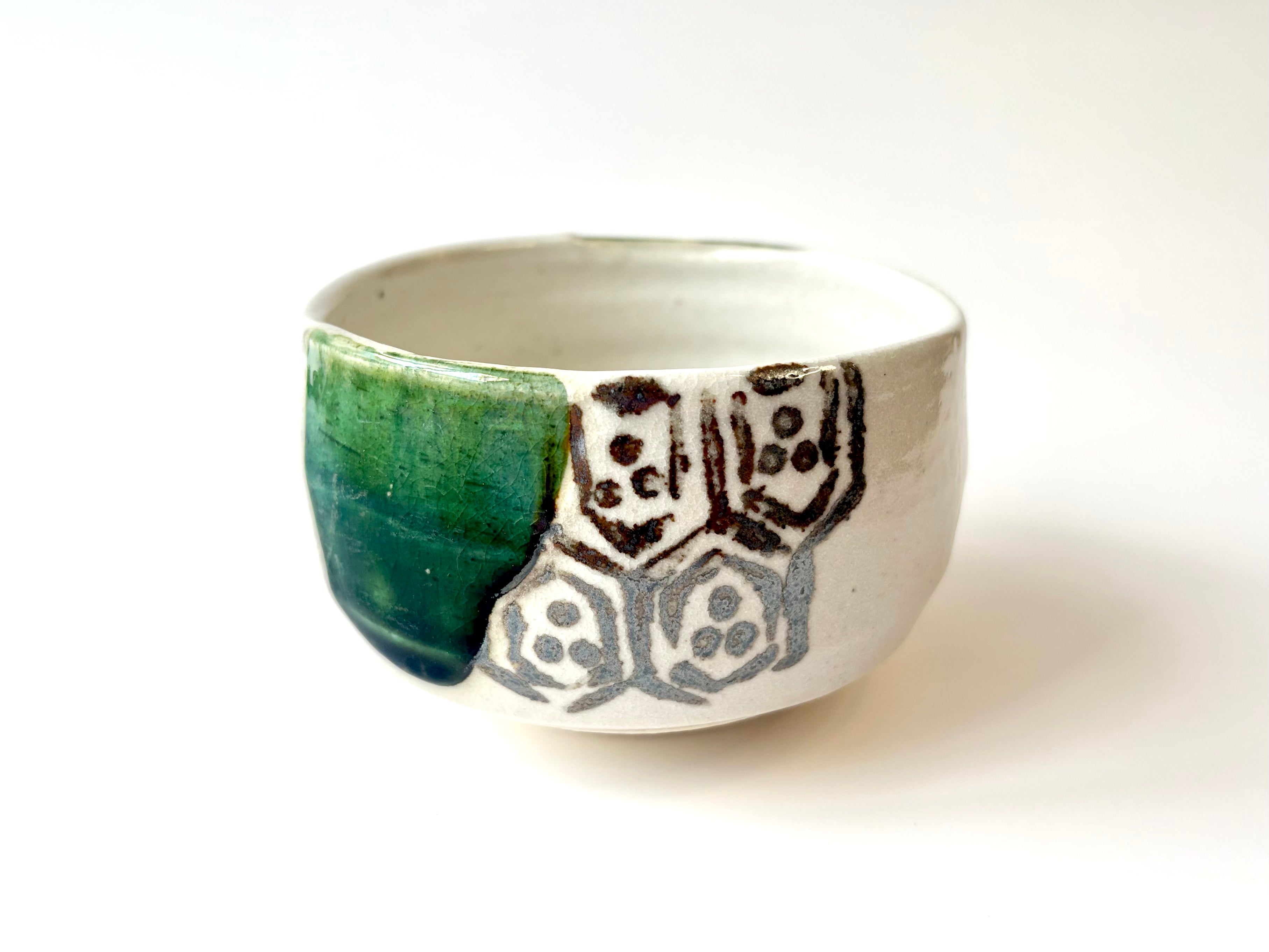 ORIBE KAKE Matcha Bowl | 織部掛抹茶碗